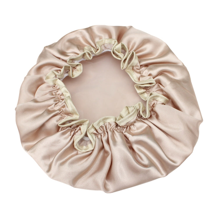 Lovely Thick Women Satin Colorful Double Waterproof Hair Cover Bathing Cap(Gold) - Bath Supplies by PMC Jewellery | Online Shopping South Africa | PMC Jewellery | Buy Now Pay Later Mobicred