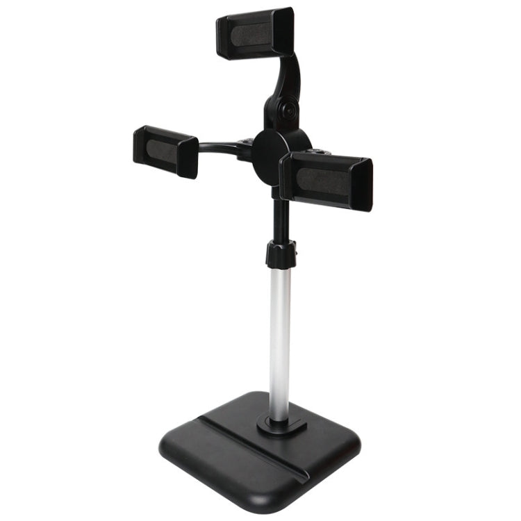 Telescopic Adjustment Live Frame Desktop Tablet Mobile Phone Bracket, Specification: K06 Three-seat  (Black) - Stand by PMC Jewellery | Online Shopping South Africa | PMC Jewellery | Buy Now Pay Later Mobicred