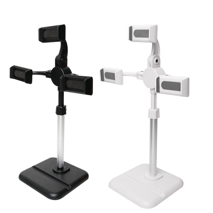 Telescopic Adjustment Live Frame Desktop Tablet Mobile Phone Bracket, Specification: K06 Three-seat  (Black) - Stand by PMC Jewellery | Online Shopping South Africa | PMC Jewellery | Buy Now Pay Later Mobicred