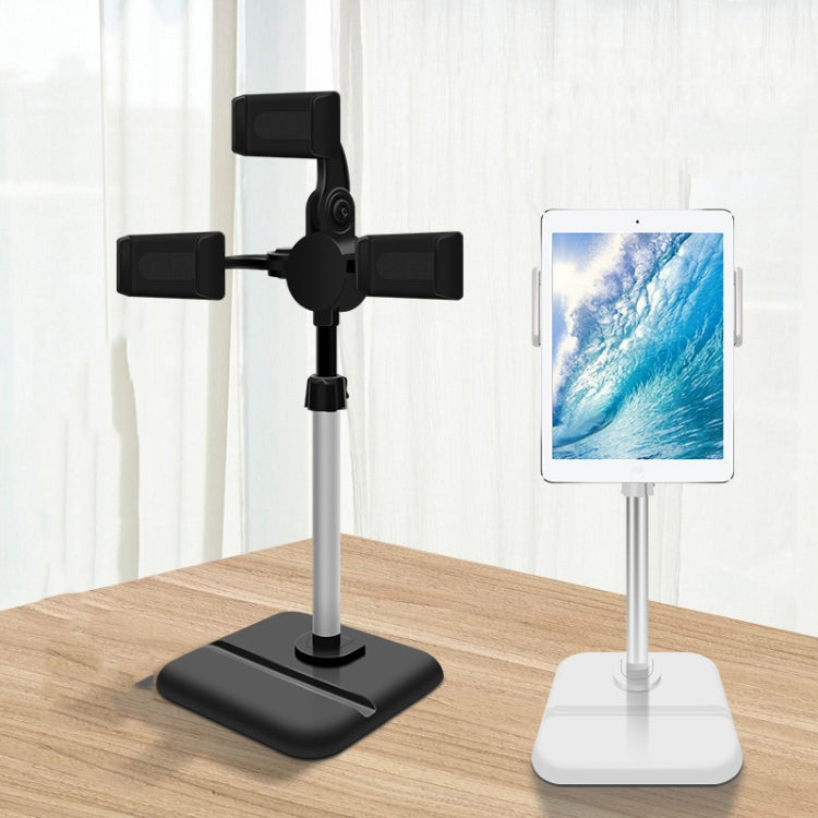 Telescopic Adjustment Live Frame Desktop Tablet Mobile Phone Bracket, Specification: K06 Three-seat  (Black) - Stand by PMC Jewellery | Online Shopping South Africa | PMC Jewellery | Buy Now Pay Later Mobicred