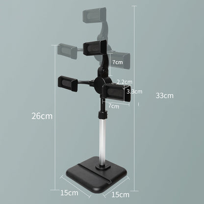 Telescopic Adjustment Live Frame Desktop Tablet Mobile Phone Bracket, Specification: K06 Three-seat  (Black) - Stand by PMC Jewellery | Online Shopping South Africa | PMC Jewellery | Buy Now Pay Later Mobicred