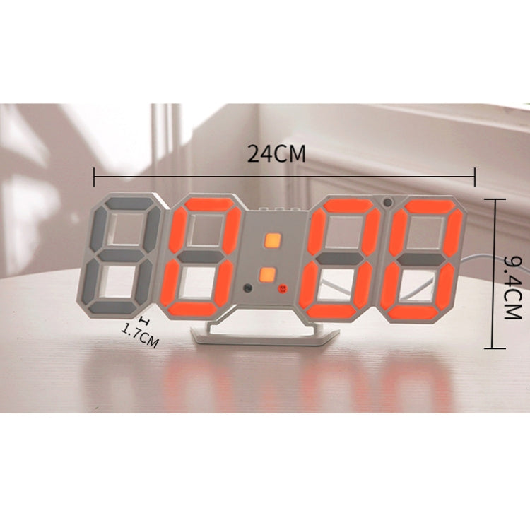 6609 3D Stereo LED Alarm Clock Living Room 3D Wall Clock, Colour: Black Frame Blue Light - Alarm Clocks by PMc TechLife | Online Shopping South Africa | PMc TechLife | Buy Now Pay Later Mobicred