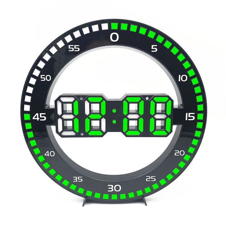 DS-3688L Living Room 3D Wall Clock Big Screen LED Electronic Clock, Colour: Second Light Black+Green - Wall Clock by PMc TechLife | Online Shopping South Africa | PMc TechLife | Buy Now Pay Later Mobicred