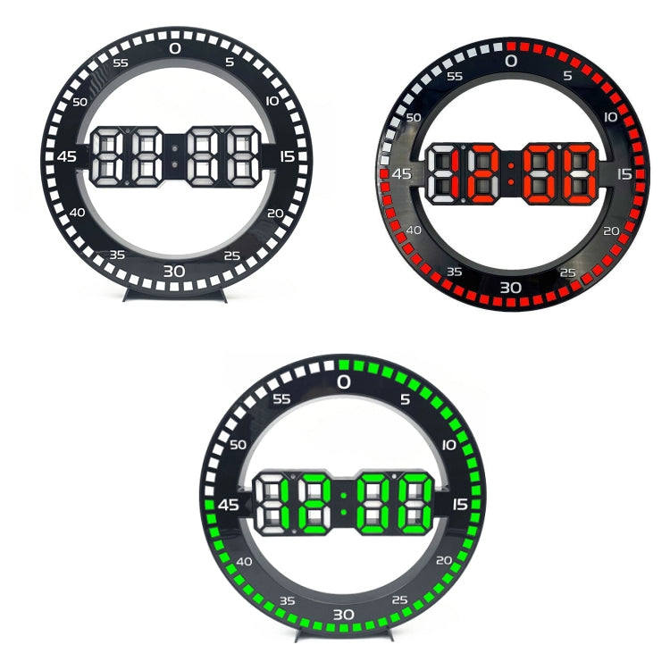 DS-3688L Living Room 3D Wall Clock Big Screen LED Electronic Clock, Colour: Second Light Black+Green - Wall Clock by PMc TechLife | Online Shopping South Africa | PMc TechLife | Buy Now Pay Later Mobicred