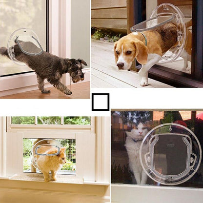 Pet Supplies PC Material Round Glass Door Cat Puppy Door Hole(Transparent) - Pet Screen Doors by PMC Jewellery | Online Shopping South Africa | PMC Jewellery