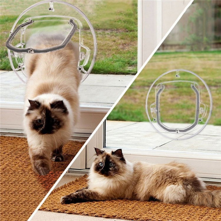 Pet Supplies PC Material Round Glass Door Cat Puppy Door Hole(Transparent) - Pet Screen Doors by PMC Jewellery | Online Shopping South Africa | PMC Jewellery