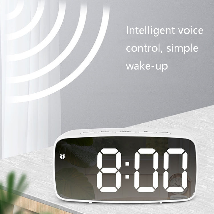 Mirror Bedside Alarm Clock Battery Plug-In Dual-Purpose LED Clock, Colour: Arc-shaped Black Shell (Black Surface Red Light) - Alarm Clocks by PMC TechLife | Online Shopping South Africa | PMC TechLife