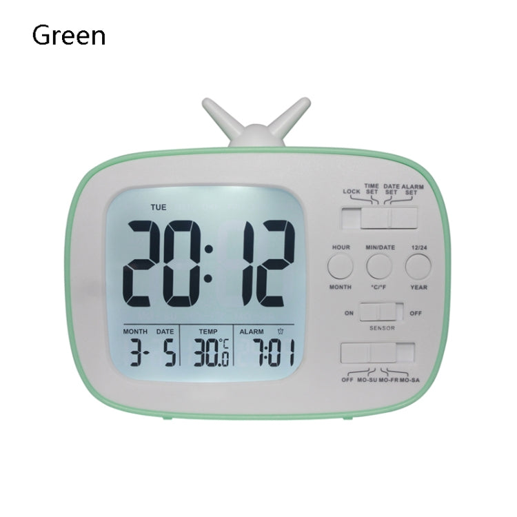 G179 Retro TV Alarm Clock Student Dormitory Bed Electronic Clock(Green English Version) - Novelty Clock by PMc TechLife | Online Shopping South Africa | PMc TechLife | Buy Now Pay Later Mobicred