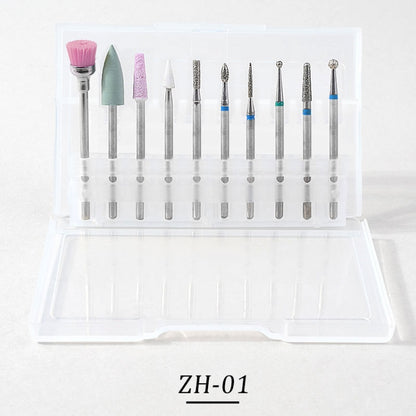 Tungsten Steel Alloy Nail Art Polished Head Set Grinding Machine Drain Brush Dead Polishing Tool, Specification: ZH01 - Grinding Tools & Accessories by PMC Jewellery | Online Shopping South Africa | PMC Jewellery | Buy Now Pay Later Mobicred