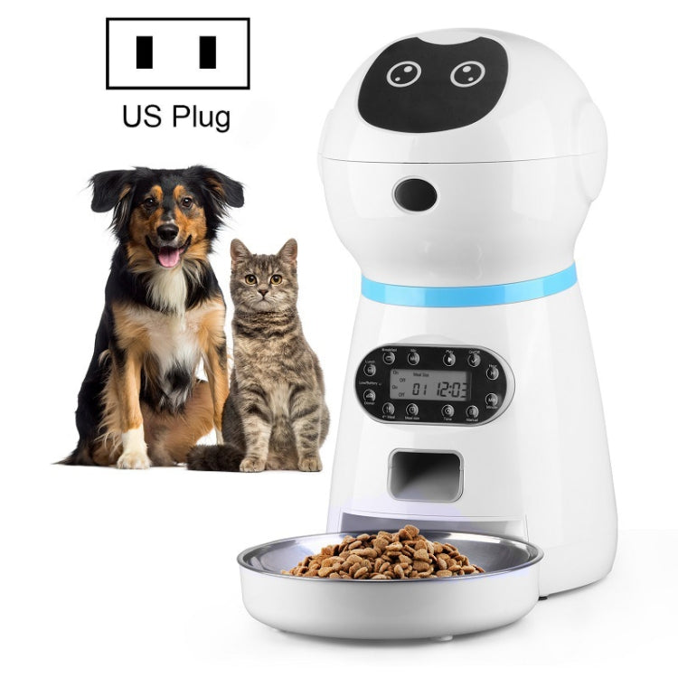 Pet Auto Feeding Intelligent Feed Stainless Steel Food Dish, Specification: US Plug - Food Bowls by PMC Jewellery | Online Shopping South Africa | PMC Jewellery