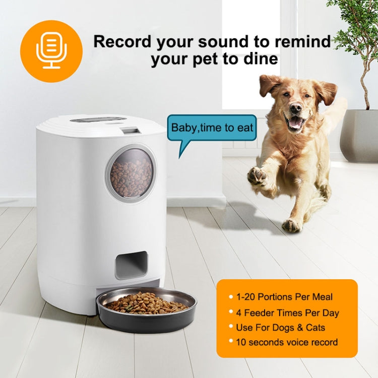 4.5L Smart Pet Cat Dog Bowl Food Automatic Dispenser Feeder  With Timer Auto Electronic Feeder With Metal Food Tray, Specification: USB Interface No Adapter - Food Bowls by PMC Jewellery | Online Shopping South Africa | PMC Jewellery