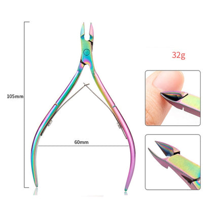 2 In 1 FABIYAN Color Titanium Nail Art Tool Set Dead Skin Shears Steel Push Nail File Pliers - Nail Clipper by PMC Jewellery | Online Shopping South Africa | PMC Jewellery | Buy Now Pay Later Mobicred