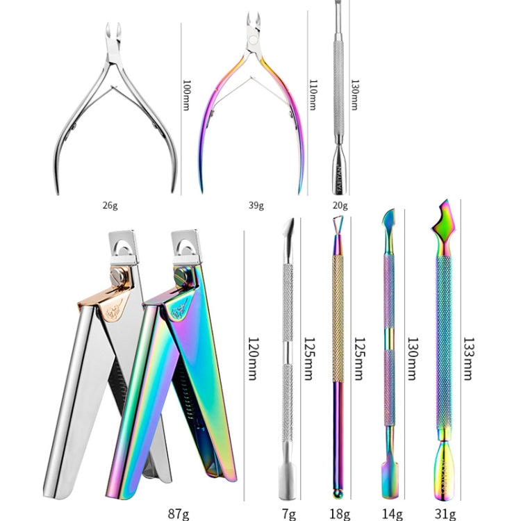 FABIYAN Nail Art Scissors Set Stainless Steel Nail Clippers Dead Skin Scissors Remover Steel Push, Specification: Set 2 - Nail Clipper by FABIYAN | Online Shopping South Africa | PMC Jewellery | Buy Now Pay Later Mobicred