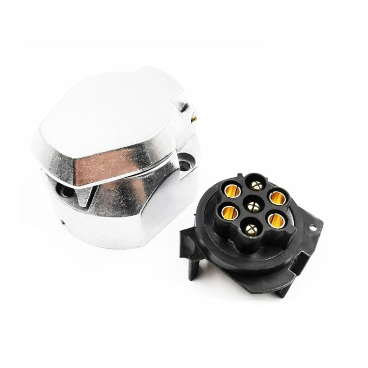 2 PCS VS171EW 7P 12V Aluminum Alloy Trailer Plug Socket EU Plug - Terminal connectors by PMC Jewellery | Online Shopping South Africa | PMC Jewellery | Buy Now Pay Later Mobicred