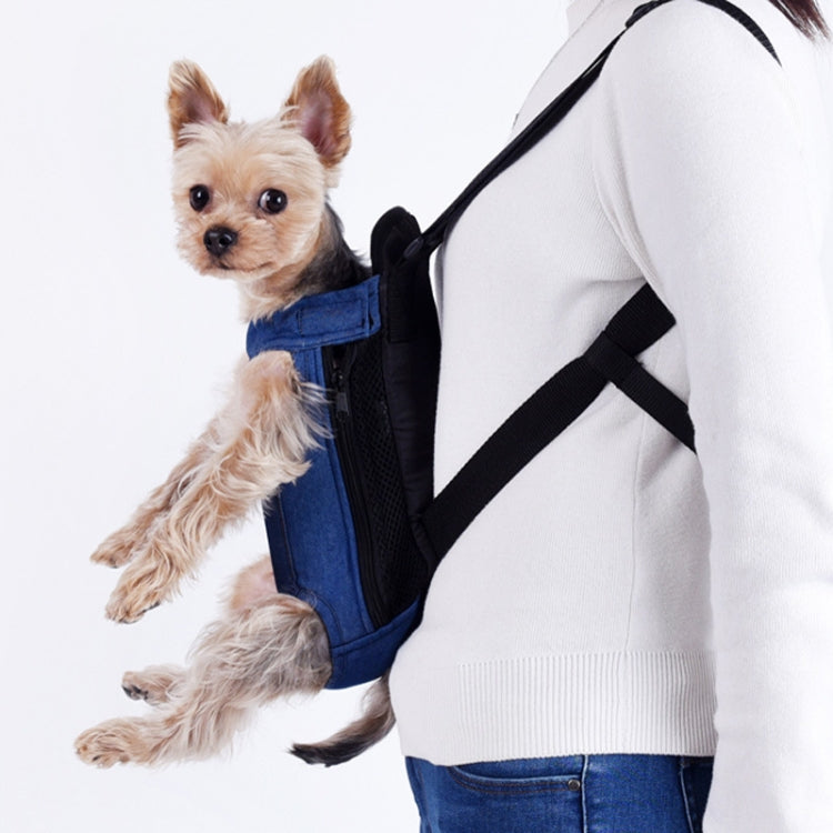 Dog Going Out Foldable On Chest Backpack Pet Carrier Bag, Colour: Blue Denim (Four Seasons)(S) - Pet Bags by PMC Jewellery | Online Shopping South Africa | PMC Jewellery