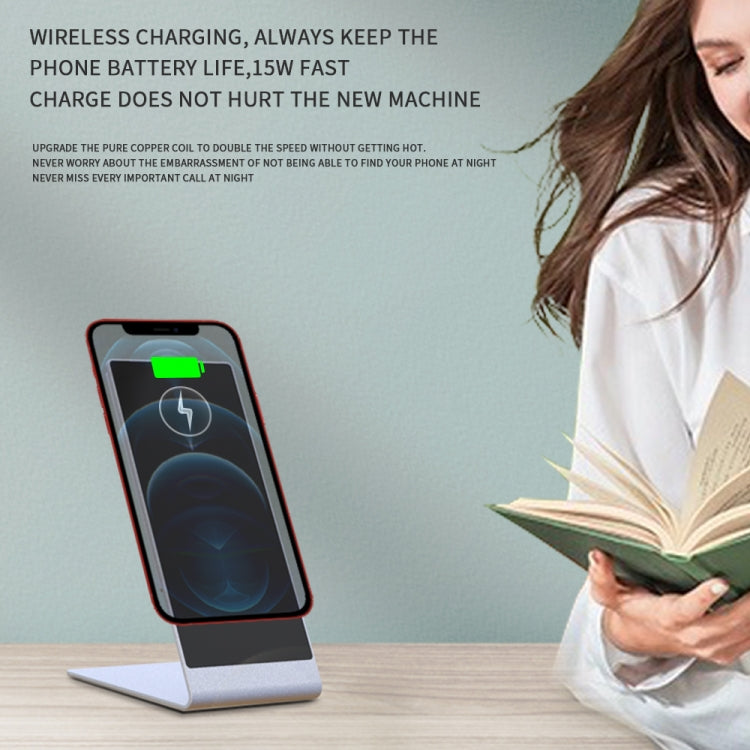 Y13 15W Magnetic Wireless Mobile Phone Holder Charger for iPhone(Silver) - free shipping - PMC Jewellery - Order now!