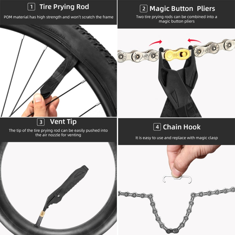 Bicycle Mini Portable Tire Rod Multi-Function Repair Car Tire Repair Tool Detachable Dual-Purpose Tool(Black) - Maintenance tools by PMc TechLife | Online Shopping South Africa | PMc TechLife | Buy Now Pay Later Mobicred