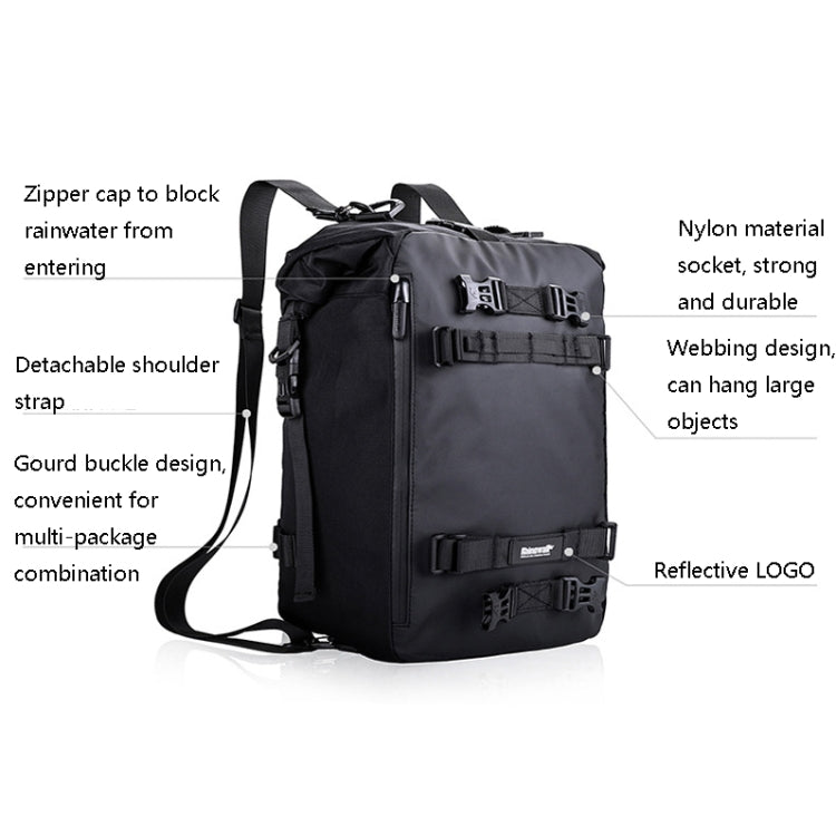 Rhinowalk Multi-Function Motorcycle Rear Seat Bag Combination Rear Shelf Pannier, Colour: Black 10L - Bags & Luggages by Rhinowalk | Online Shopping South Africa | PMC Jewellery | Buy Now Pay Later Mobicred