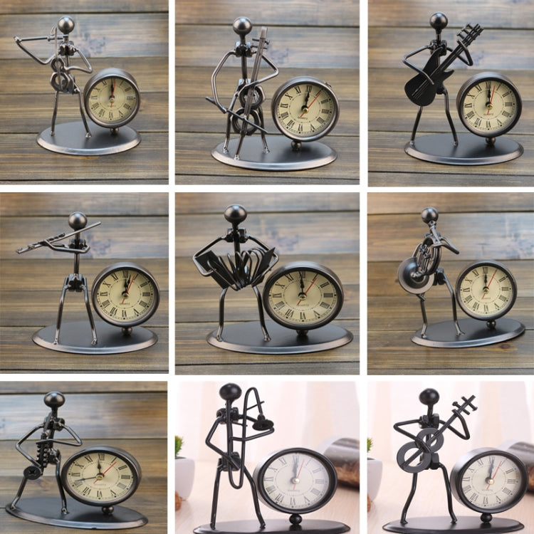 Iron Stainless Steel Small Table Clock Retro Personality Clock Birthday Gift(C66 Trombone Clock) - Novelty Clock by PMc TechLife | Online Shopping South Africa | PMc TechLife | Buy Now Pay Later Mobicred