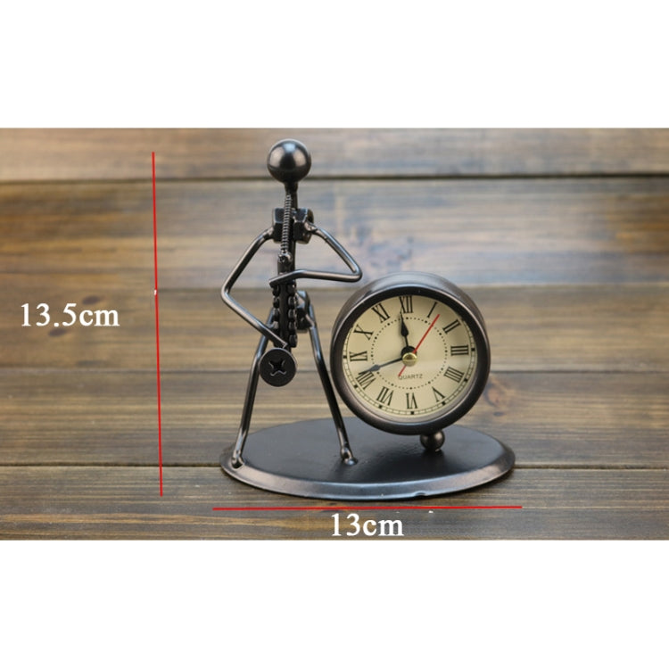 Iron Stainless Steel Small Table Clock Retro Personality Clock Birthday Gift(C66 Trombone Clock) - Novelty Clock by PMc TechLife | Online Shopping South Africa | PMc TechLife | Buy Now Pay Later Mobicred