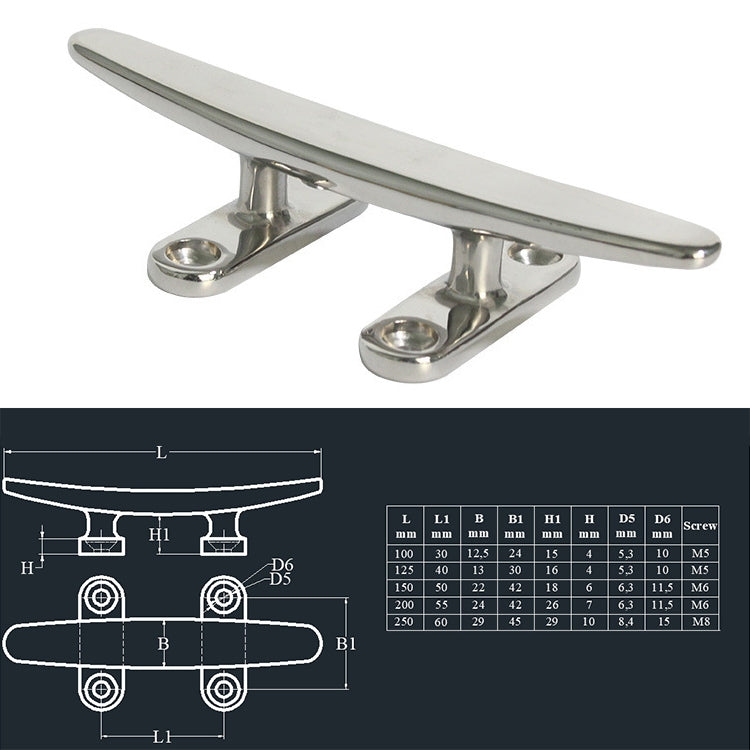 316 Stainless Steel Light-Duty Flat Claw Bolt Speedboat Yacht Ship Accessories, Specification: 125mm 5inch - Marine Accessories & Parts by PMC Jewellery | Online Shopping South Africa | PMC Jewellery | Buy Now Pay Later Mobicred