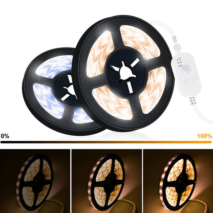 LED Light Strip USB Human Intelligent Induction Waterproof Light Strip 2835 Patch Cabinet Wardrobe Soft Light Strip 3m(3000K Warm White) - Sensor LED Lights by PMC Jewellery | Online Shopping South Africa | PMC Jewellery | Buy Now Pay Later Mobicred