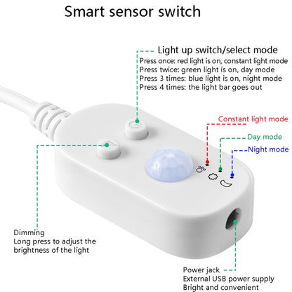 LED Light Strip USB Human Intelligent Induction Waterproof Light Strip 2835 Patch Cabinet Wardrobe Soft Light Strip 4m(6500K Cold White) - Sensor LED Lights by PMC Jewellery | Online Shopping South Africa | PMC Jewellery | Buy Now Pay Later Mobicred
