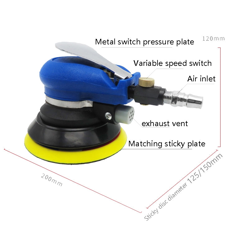 Pneumatic Sandpaper Machine Car Polishing Machine Grinding Machine Waxing Machine, Model: 6inch Regular - Polishing Machine & Accessories by PMC Jewellery | Online Shopping South Africa | PMC Jewellery