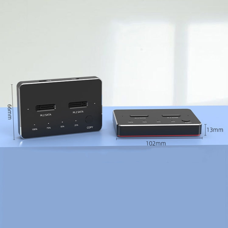 Blueendless M.2 Double Disk Mobile Hard Disk Base SATA / NVME Solid State Hard Disk Box, Colour: M.2 SATA (Gray + Blue) - HDD Enclosure by Blueendless | Online Shopping South Africa | PMC TechLife