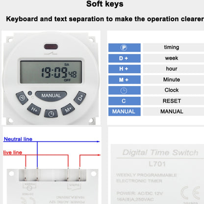 220V  L701 Small Timing Microcomputer Time Control Switching Power Supply Timing Switch - Smart Switch by PMC Jewellery | Online Shopping South Africa | PMC Jewellery | Buy Now Pay Later Mobicred