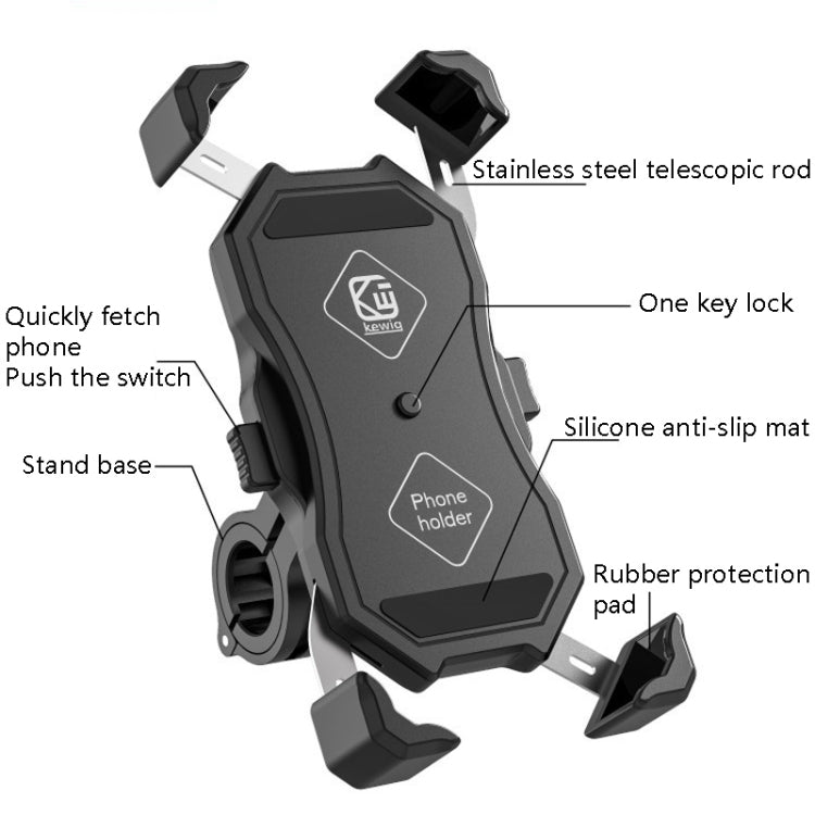 Kewig M11-C Motorcycle Bicycle Fixed Navigation Bracket Electric Car Takeaway Mobile Phone Holder - Holder by PMC TechLife | Online Shopping South Africa | PMC TechLife | Buy Now Pay Later Mobicred