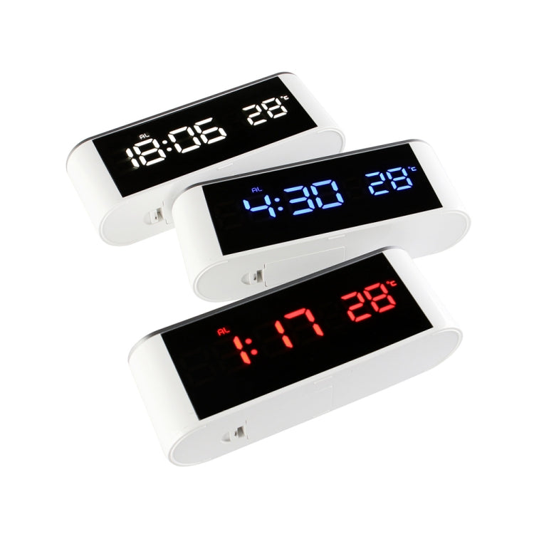 Home LED Mirror Multifunction Electronic Clock Mirror Clock Household Thermometer(Red Word) - Alarm Clocks by PMc TechLife | Online Shopping South Africa | PMc TechLife | Buy Now Pay Later Mobicred