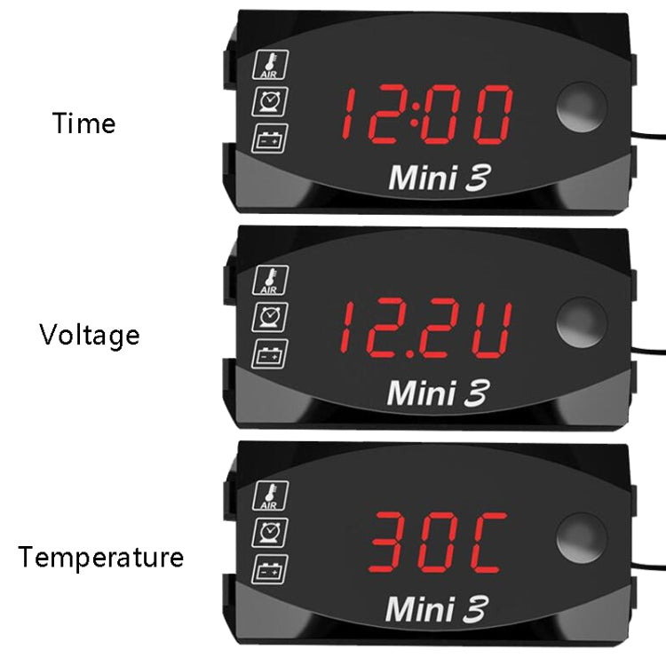 Voltage Clock And Temperature 3 In 1 LED Electronic Meter Large-Screen Digital Display Waterproof And Dustproof Voltmeter(Green Light) - Electrical Instruments by PMC Jewellery | Online Shopping South Africa | PMC Jewellery | Buy Now Pay Later Mobicred