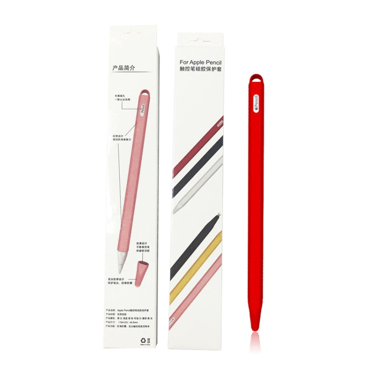 5 PCS Stylus Silicone Protective Case For Apple Pencil 2(Red) - Pencil Accessories by PMC TechLife | Online Shopping South Africa | PMC TechLife
