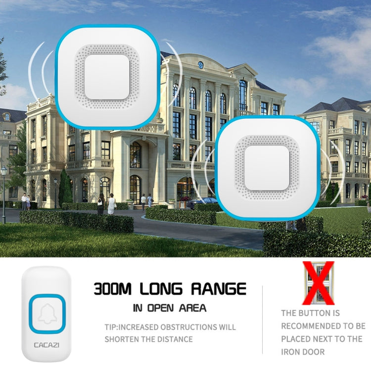 CACAZI V028F 1 For 3 Wireless Music Doorbell without Battery, Plug:US Plug(Black) - free shipping - PMC TechLife - Order now!