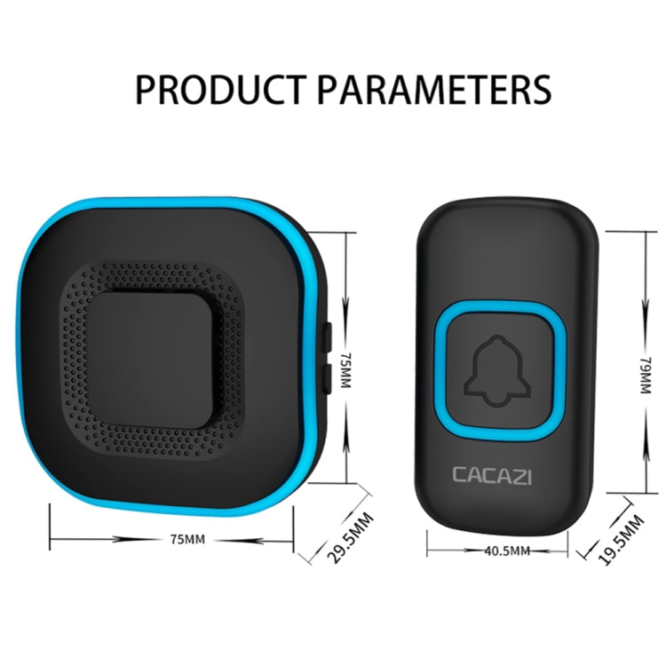 CACAZI V028F 1 For 3 Wireless Music Doorbell without Battery, Plug:EU Plug(Black) - free shipping - PMC TechLife - Order now!