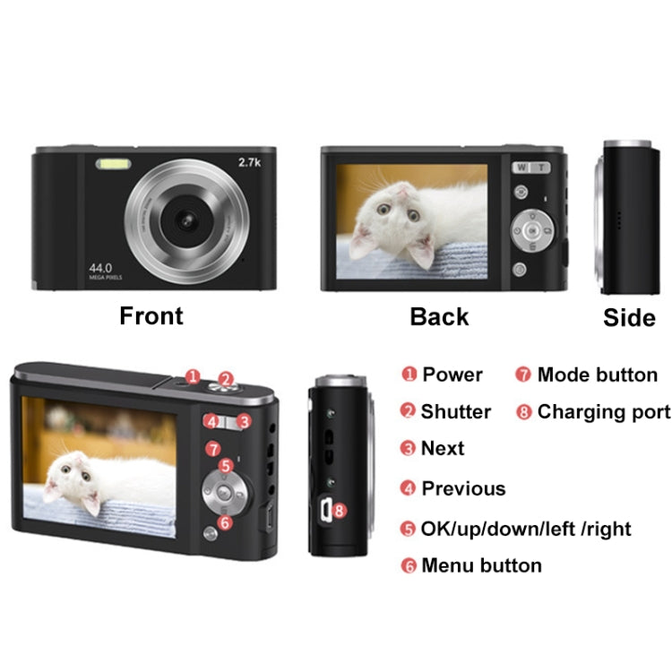 DC303A 2.8-Inch 4K 16X Zoom HD Digital Camera Mini Children Photography Camera UK Plug(Black) - Children Cameras by PMC Jewellery | Online Shopping South Africa | PMC Jewellery | Buy Now Pay Later Mobicred