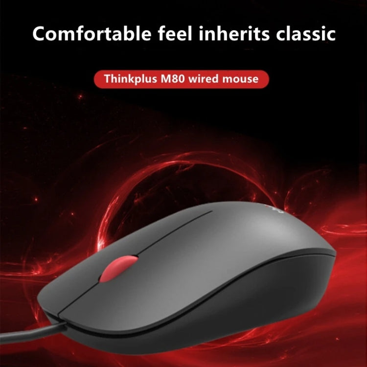 Lenovo Thinkplus M80 Office Lightweight Ergonomic Laptop Mouse, Specification: Wired - free shipping - PMC TechLife - Order now!