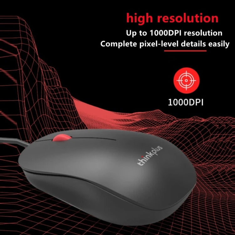 Lenovo Thinkplus M80 Office Lightweight Ergonomic Laptop Mouse, Specification: Wired - free shipping - PMC TechLife - Order now!