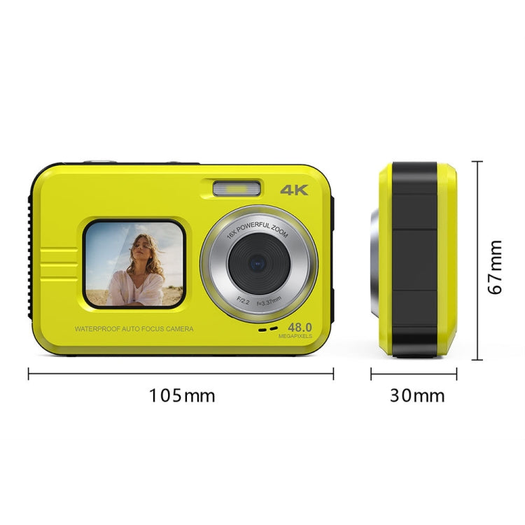 WDC901 3.5m Waterproof 48MP HD Dual Screen Outdoor Sports Digital Camera UK Plug(Blue) - Children Cameras by PMC Jewellery | Online Shopping South Africa | PMC Jewellery | Buy Now Pay Later Mobicred