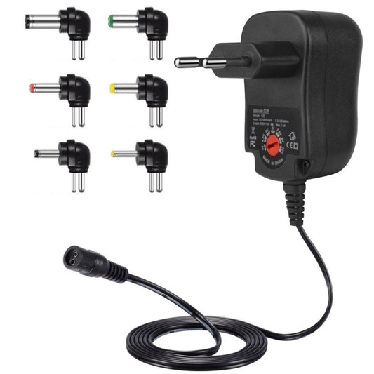 C5 3-12V 12W Adjustable Voltage Regulated Switch Power Supply Power Adapter Multifunction Charger With DC Tips(EU Plug) - AC Adapers by PMC Jewellery | Online Shopping South Africa | PMC Jewellery | Buy Now Pay Later Mobicred