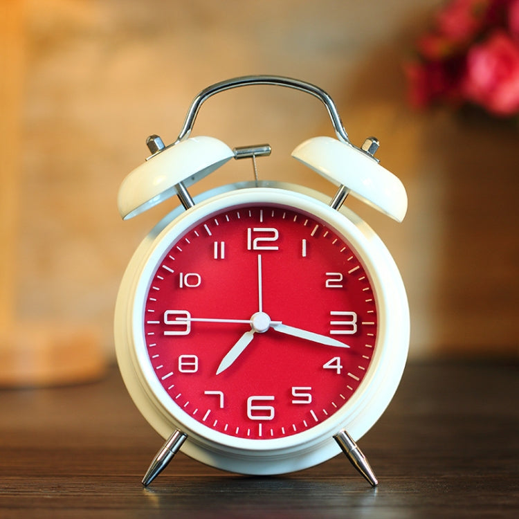 4 Inch Bedroom Bedside Stereo Digital Silent Alarm Clock With Light(White Shell Red Surface) - Alarm Clocks by PMc TechLife | Online Shopping South Africa | PMc TechLife | Buy Now Pay Later Mobicred