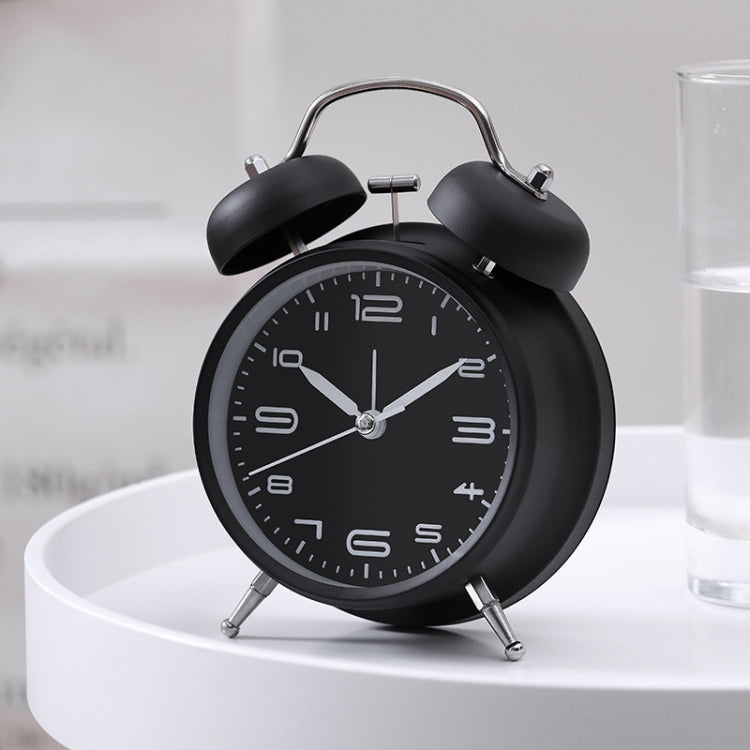 3304T Bedroom Bedside Multifunctional Bell Metal Alarm Clock With Night Light(Black) - Alarm Clocks by PMc TechLife | Online Shopping South Africa | PMc TechLife | Buy Now Pay Later Mobicred