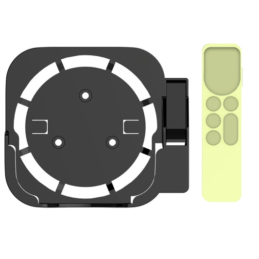 JV06T Set Top Box Bracket + Remote Control Protective Case Set for Apple TV(Black + Fluorescent Green) - Apple TV Accessories by PMC Jewellery | Online Shopping South Africa | PMC Jewellery | Buy Now Pay Later Mobicred