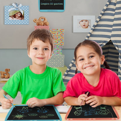 15inch Charging Tablet Doodle Message Double Writing Board LCD Children Drawing Board, Specification: Blue Colorful Lines (Blue) -  by PMC Jewellery | Online Shopping South Africa | PMC Jewellery | Buy Now Pay Later Mobicred