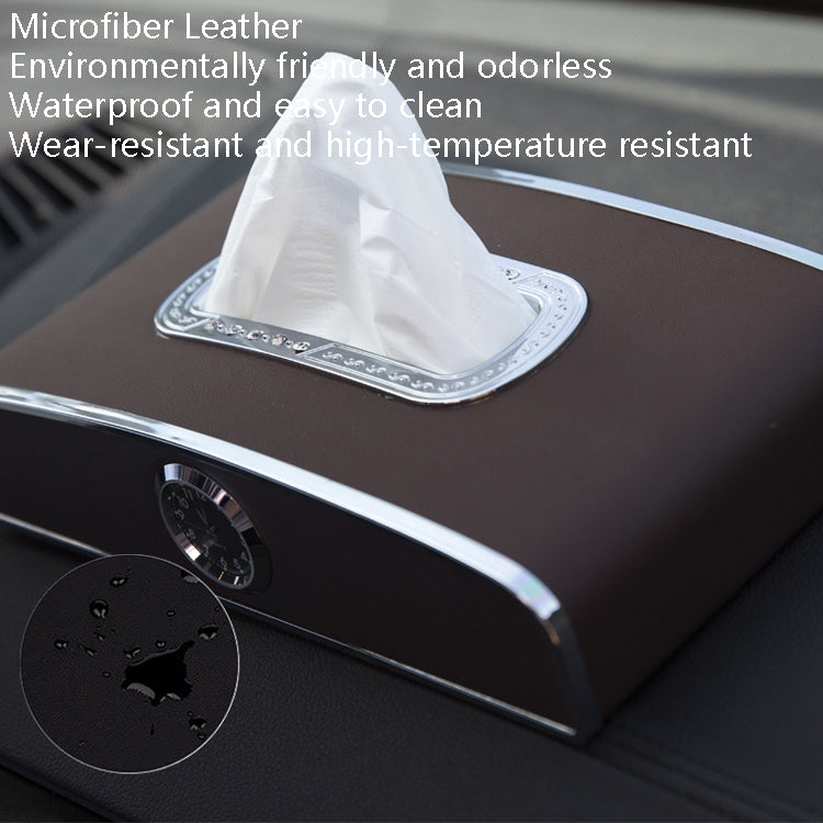 Car Clock Tissue Box Multi-Function Vehicle Instrument Table Paper Towel Box, Style: With Clock (Agate) - Tissue Boxes by PMC TechLife | Online Shopping South Africa | PMC TechLife | Buy Now Pay Later Mobicred