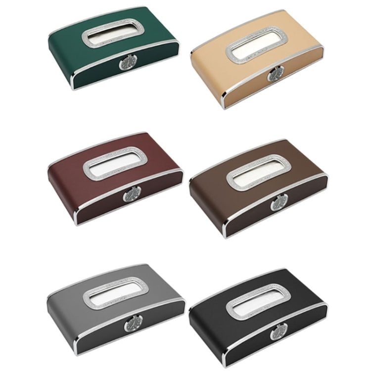 Car Clock Tissue Box Multi-Function Vehicle Instrument Table Paper Towel Box, Style: With Clock (Black) - Tissue Boxes by PMC TechLife | Online Shopping South Africa | PMC TechLife | Buy Now Pay Later Mobicred