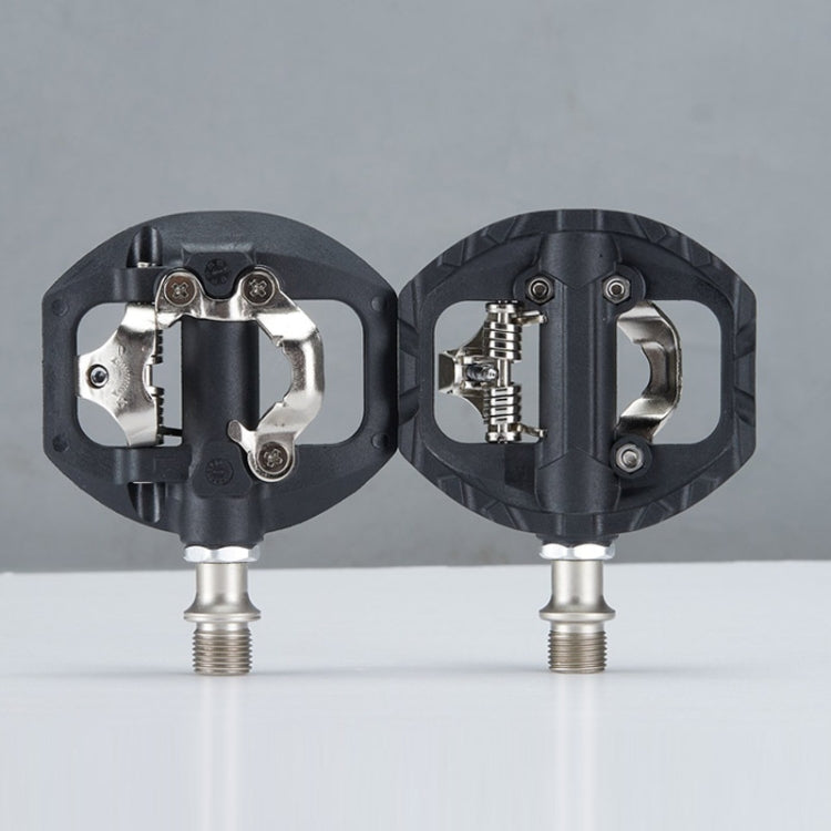 Bicycle Self-Locking Pedals Mountain Bike Locks Flat Pedals Dual-Purpose SPD Lock Pedals(Black) - Pedals by PMc TechLife | Online Shopping South Africa | PMc TechLife | Buy Now Pay Later Mobicred