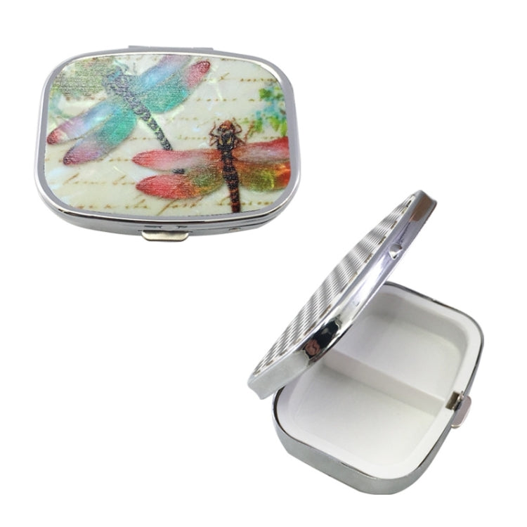 2 PCS Y10336 Two-Compartment Metal Portable Pill Box(Dragonfly) - Pill Boxes by PMC Jewellery | Online Shopping South Africa | PMC Jewellery