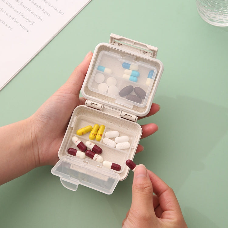 JS0018 Wheat Portable Sealed Pill Box with 6 Compartments For Pill Health Care Box(Solid Orange) - free shipping - PMC TechLife - Order now!